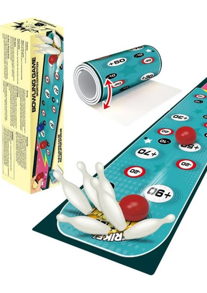 Etkileşimli Bowling ve Curling Mat Game Fun Fun Futboldan Ilhamlı Ebeveyn-Çocuk Oyuncak Sporları Unutulmaz Eğlence Renk: Bowling (Yurt Dışından)