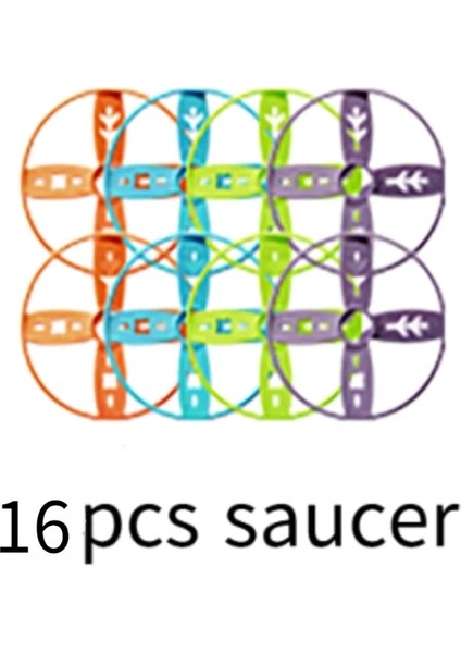 Çocuklar Uçan Saucer Disk Başlatıcı Frog Catapult Uçan Oyuncaklar Çekme Ipi Ufo Atma Açık Hava Spor Çocuk Günü Hediyesi Boyscolor: 16 Pcs Saucer (Yurt Dışından)