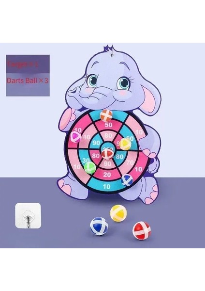 Montessori Spor Sapası Tutma Hedef Yapışkan Top Dart Basketbol Masa Oyunları Eğitim Çocuk Dış Mekan Oyun Oyuncak Renk: Elephant 3 Balls (Yurt Dışından)