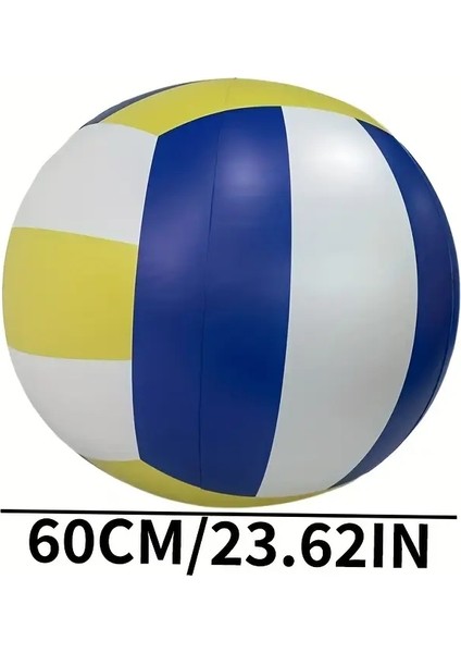 Dev Şişme Voleybol Dalı Pvc Plaj Topu, Mavi Sarı Çizgilerle Aile Toplantıları Için Plaj Partileri Arka Bahçe Gamescolor: 1 Adet Dev Voleybol (Yurt Dışından)