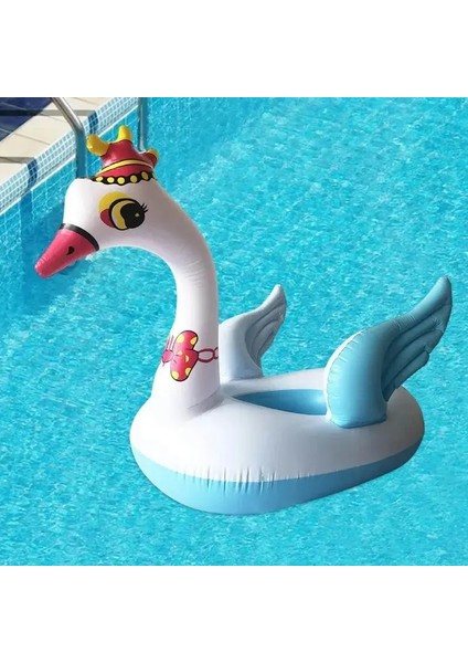 Yaz Çocuklarının Şişme Yüzme Oyuncak Karikatür Taç Kuğu Yüzen Yüzen Sandalye Açık Su Oyuncak Bebek Pvc Şişme Oyuncak Renk: Taç Kuğu Pembesi (Yurt Dışından)