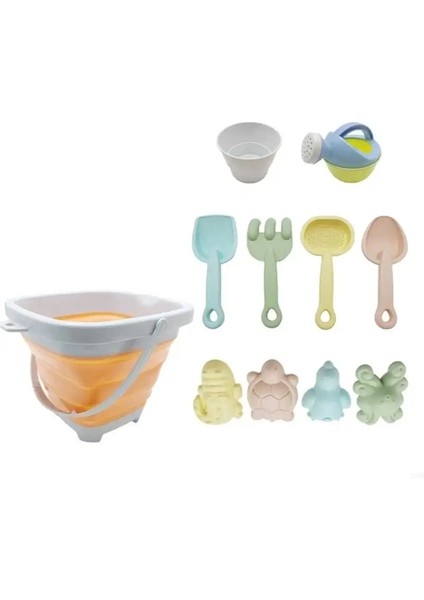 28TD Kum Oyun Seti Oyuncak Erkek ve Kız Için Katlanır Plaj Kovası Sulama Pot Kürek Tırmık ve Balık Kalıpları Sandcastle Oyuncak 11PCSCOLOR: Portakal Için (Yurt Dışından)