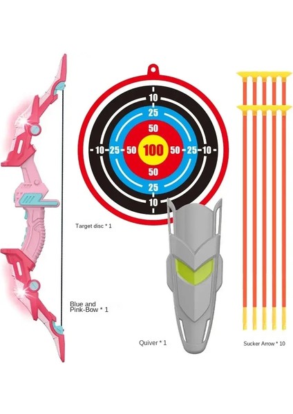 2pc Set Çocuklar Okçuluk Oyuncakları Işıklar Yay Ok Tatar Yayı Açık Spor Vantuz Kupası Hedef Ev Yumuşak Okları Çocuk Atış Oyuncak Oyun Rengi: Kırmızı 10 Yumuşak Yay (Yurt Dışından)