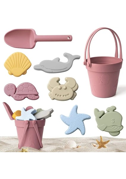 8pcs Çocuk Yaz Oyuncakları Sevimli Hayvan Modeli Ins In Seaside Plaj Oyuncakları Silikon Kumul Kum Kalıbı Araçları Çocuklar Yüzmek Oyuncak Aksesuarları Renk: Kırmızı (Yurt Dışından)