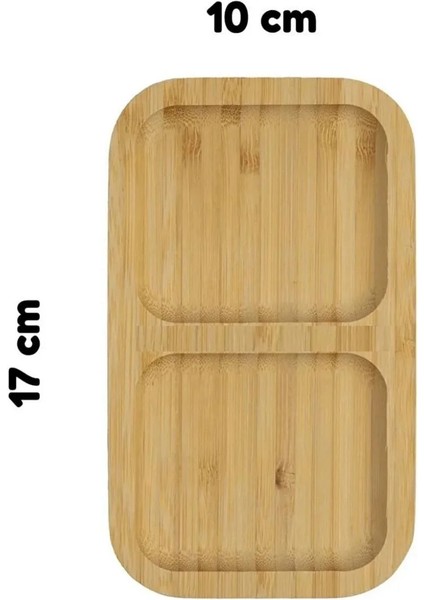 2'li Çerezlik Sunumluk Premium Bambu 17X10X1.9CM