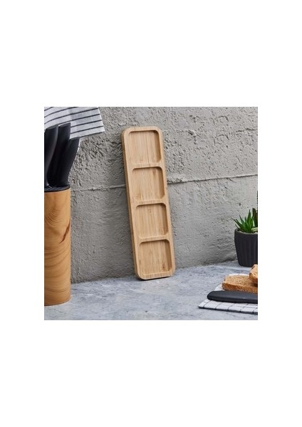 Bambu Bölmeli Çerezlik / Sunumluk Özel Seri 30X10X1,9CM 4 Bölmeli fiyatları