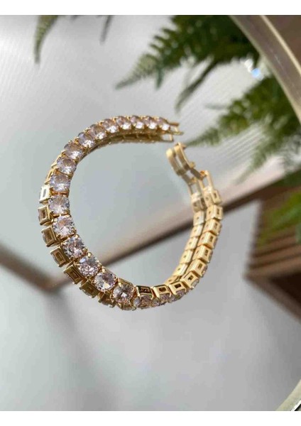 Gold Büyük Taşlı Suyolu Çelik Bileklik modelleri