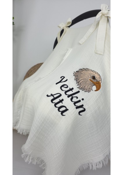 Müslin Yeni Doğan 4katlı Organik %100PAMUK Kişiye Özgü Nakışlı Hastane Çıkış Seti (Kartal Model) modelleri