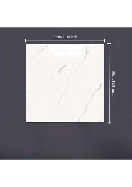 Beyaz Mermer Desenli Alüminyum Plastik Duvar Sticker (30x30)