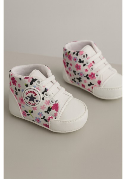 Kız Bebek Çiçekli Ilk Adım Ayakkabı Patik Esnek ve Kaydırmaz Taban fırsatları