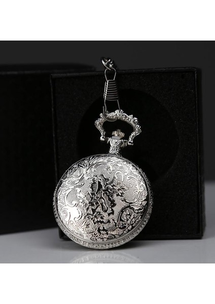 Özel Kutulu Dad (Baba) Tasarımlı Gümüş Köstekli Saat fırsatları