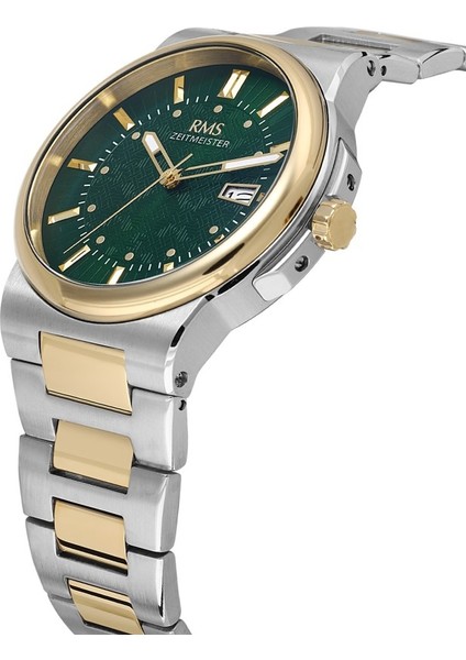 RMS.1.AG1638.08 Kristal Camlı Çelik Kordon Çelik Kasa 5 Atm Suya Dayanıklı Metalik-Altın Renk Erkek Kol Saati modelleri