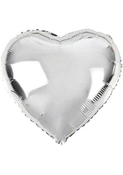Kalp Şeklinde Folyo Balon 5 Adet 45 cm Gümüş Renk fırsatları