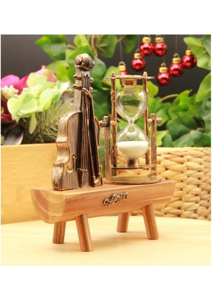 Dekoratif Keman Tasarımlı Kum Saati