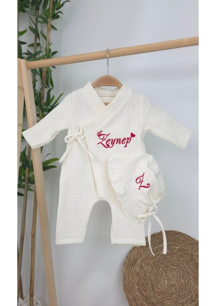 Müslin Yeni Doğan 4katlı Organik %100PAMUK Kişiye Özgü Nakışlı Hastane Çıkış Seti(Kalpli Model-7) fiyatları