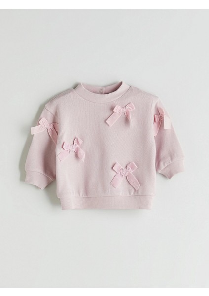 Lc Waıkıkı Pembe Fiyonklu Kız Bebek Sweatshirt ve Tayt 2'li fiyatları