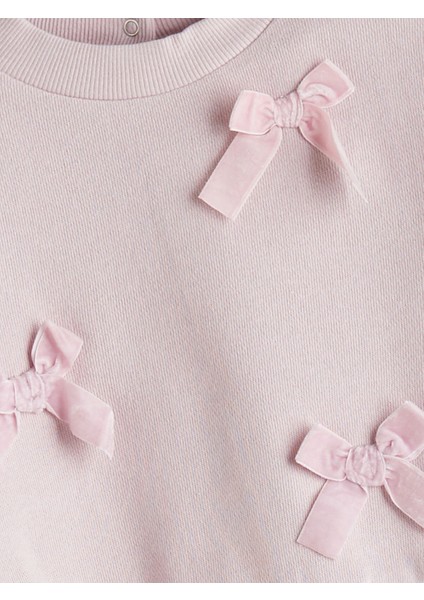 Lc Waıkıkı Pembe Fiyonklu Kız Bebek Sweatshirt ve Tayt 2'li modelleri