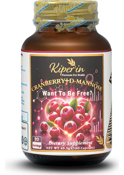 Cranberry, D-Mannoz, C Vitamin - Idrar Yolu Sağlığı (60KAPSÜL & 1400MG) | Akıllı Gıda Takviyesi