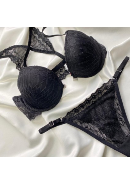 Kelebek Dolgulu Siyah B Cup Sütyen Takım fiyatları