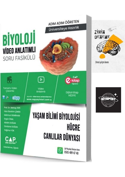 Çap Üniversiteye Hazırlık Yaşam Bilimi Biyolojisi Hücre ve Canlılar Dünyası Soru FASIKÜLÜ+ZIHINDENEME-KD560