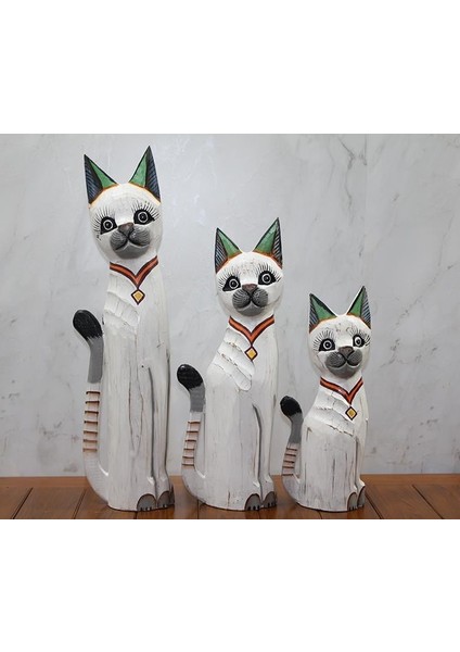 Ahşap 3'lü Kedi Seti 50 cm modelleri