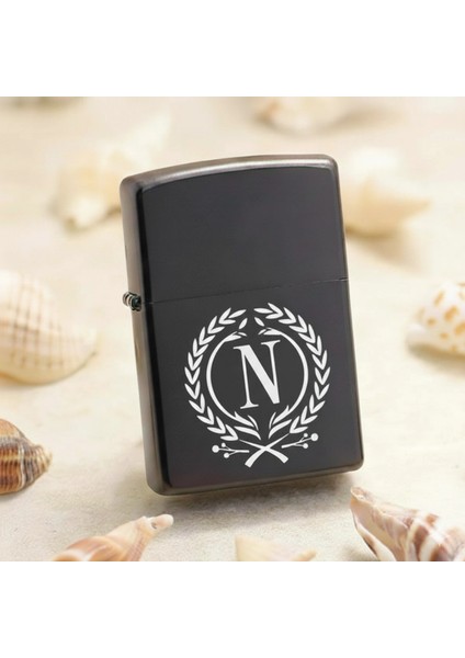 N Harfli Kişiye Özel Harf Baskılı Benzinli Çakmak