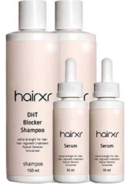 Hairx Saç Uzatıcı Besleyici Şampuanı 150 ml Saç Güçlendirici Serumu 30 ml x 2şer Adet