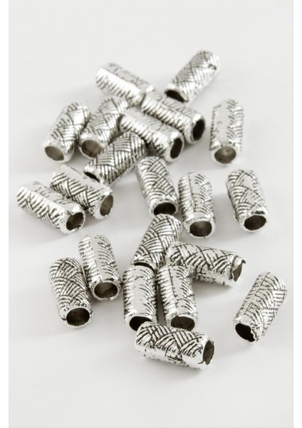 Wizard Çizgili Silindir Tesbih Ara Aparatı 50 Gram-Gümüş Rengi