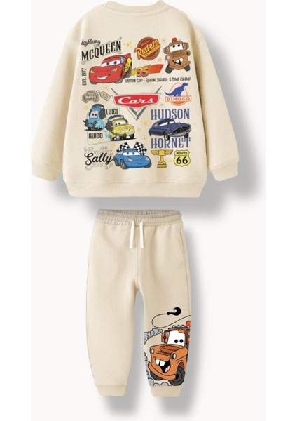 Erkek Çocuk Baskılı 3 Iplik Pamuklu Kumaş Alt Üst Takım