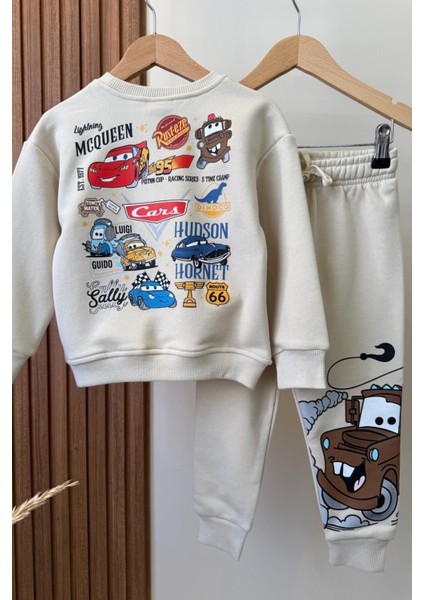 Erkek Çocuk Baskılı 3 Iplik Pamuklu Kumaş Alt Üst Takım fırsatları