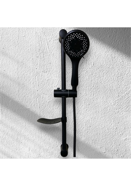 TUA Armatur LAGOS Sürgülü Duş Seti Siyah Banyo Duş Takımı Kolay Montaj Yüksek Basınçlı
