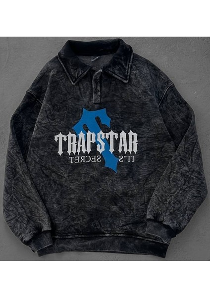Yıkamalı Kumaş Oversıze Düğmeli Yakalı Sweat - %100 Penye Oversıze Sweatshırt modelleri
