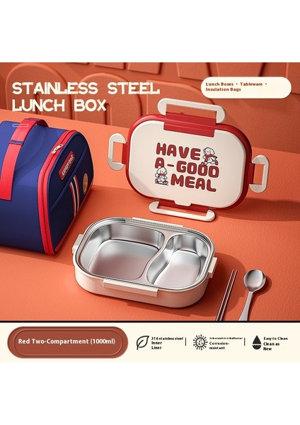 316 Paslanmaz Çelik Karikatür Öğrenci Yalıtımlı Öğle Yemeği Kutusu (Yurt Dışından)