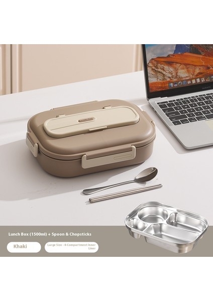 Öğrenciler Için Bölmeli Mikrodalgada Kullanılabilir Paslanmaz Çelik Yalıtımlı Öğle Yemeği Kutusu (Yurt Dışından)