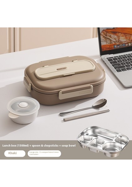 Öğrenciler Için Bölmeli Mikrodalgada Kullanılabilir Paslanmaz Çelik Yalıtımlı Öğle Yemeği Kutusu (Yurt Dışından)