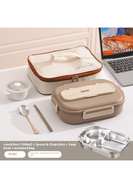 Öğrenciler Için Bölmeli Mikrodalgada Kullanılabilir Paslanmaz Çelik Yalıtımlı Öğle Yemeği Kutusu (Yurt Dışından)