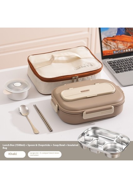 Öğrenciler Için Bölmeli Mikrodalgada Kullanılabilir Paslanmaz Çelik Yalıtımlı Öğle Yemeği Kutusu (Yurt Dışından)