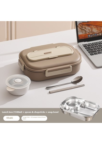 Öğrenciler Için Bölmeli Mikrodalgada Kullanılabilir Paslanmaz Çelik Yalıtımlı Öğle Yemeği Kutusu (Yurt Dışından)