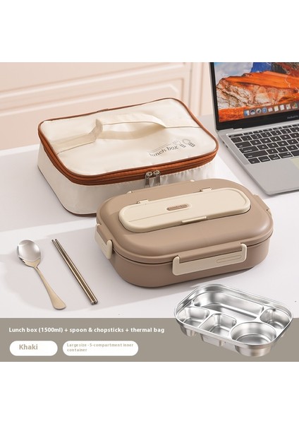Öğrenciler Için Bölmeli Mikrodalgada Kullanılabilir Paslanmaz Çelik Yalıtımlı Öğle Yemeği Kutusu (Yurt Dışından)