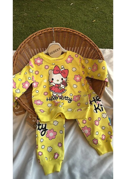 Hello Kitty Baskılı Sarı Bebek Takım 97/ modelleri