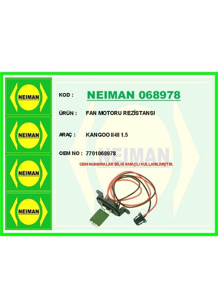 Fan Motoru Rezistansı Kangoo Iı-Iıı 1.5