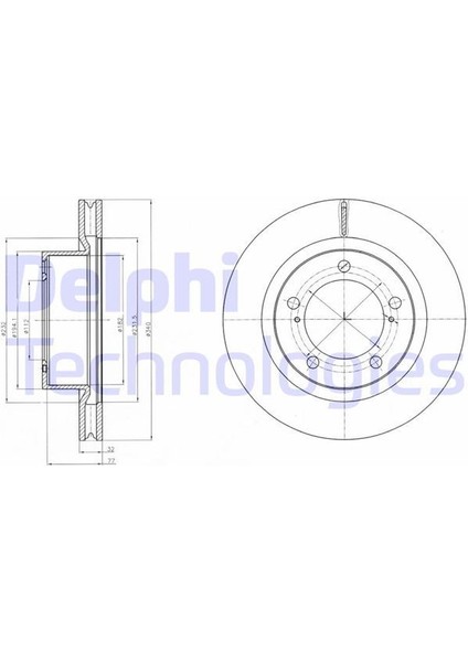 Delphı BG9067 - Fren Diski Tekli Paket . Delikli Ön Toyota Landcruıser 01/2008