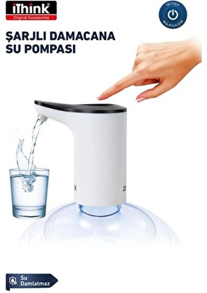 Otomatik Şarjlı Damacana Su Pompası ABS ve Silikon Malzeme ile 1200 mAh fırsatları