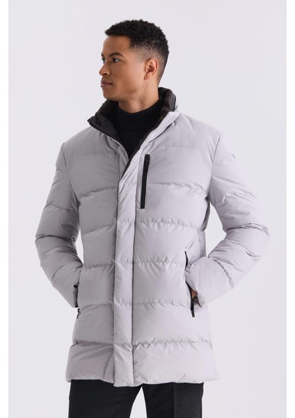 Taş Regular Fit Hakim Yaka Fermuarlı Kışlık Şişme Mont indirimleri