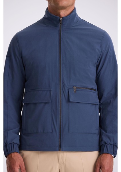 İndigo Comfort Fit Dik Yaka Mevsimlik Mont