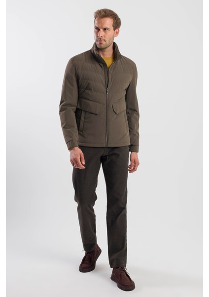 Haki Comfort Fit Dik Yaka Spor Mont indirimleri