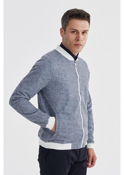 Lacivert Slim Fit Pamuklu Kolej Mevsimlik Mont