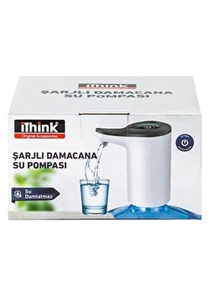 Otomatik Şarjlı Damacana Su Pompası ABS ve Silikon Malzeme ile 1200 mAh