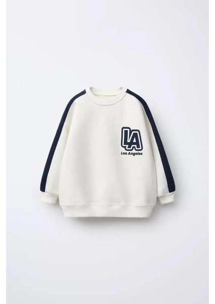 Yeni Sezon Los Angeles Lacivert Yazı Detaylı Sırt Baskılı 3 Iplik Şardonsuz Fırçalı Kumaş Alt Üst Takım fiyatları