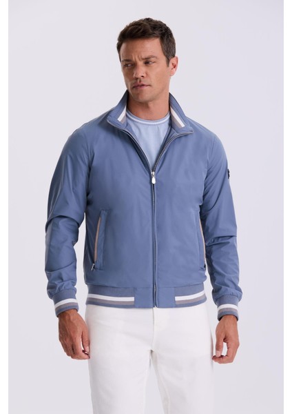 Mavi Comfort Fit Dik Yaka Rahat Kesim Mevsimlik Mont